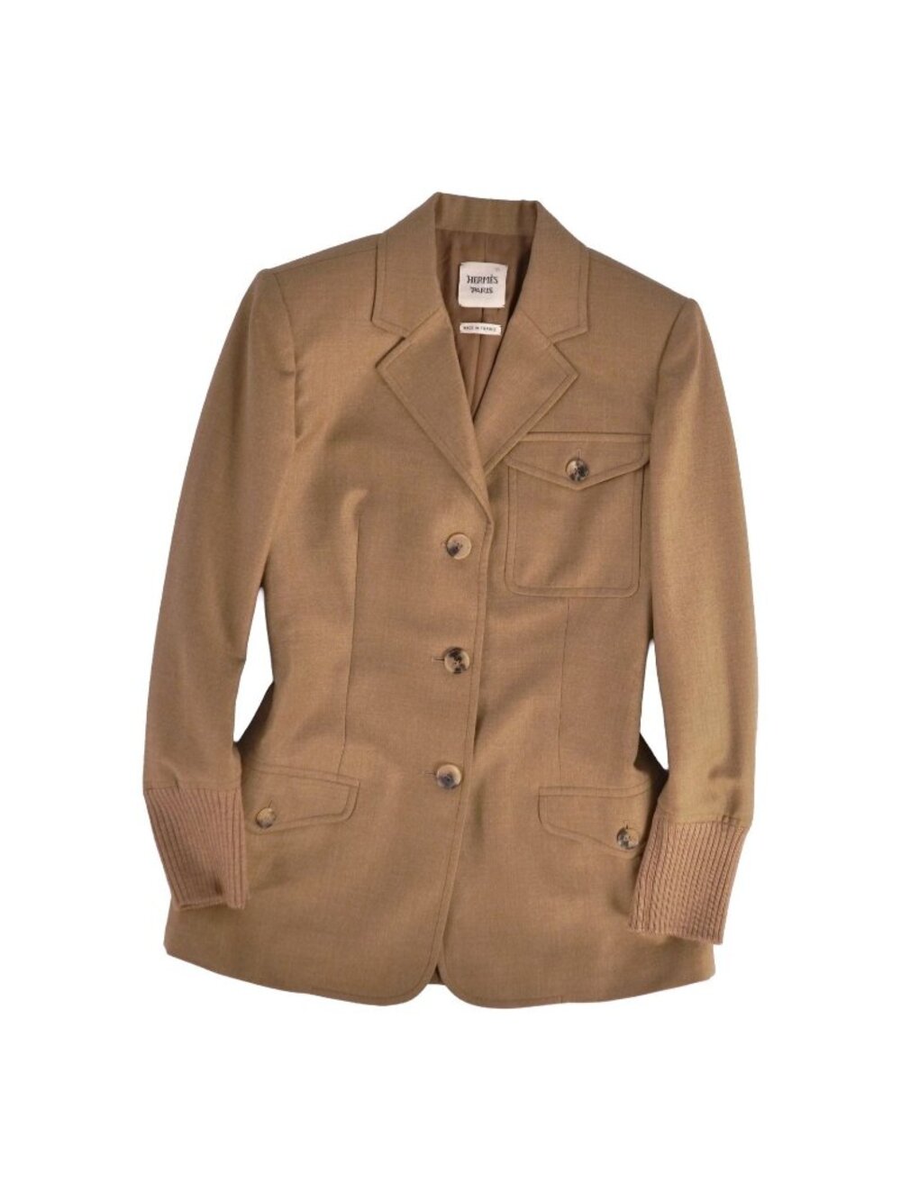 Hermes Gaultier Era Tailored Jacket Blazer Wool Brown 34